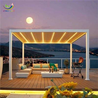 Acoperiș de pergola din aluminiu alb